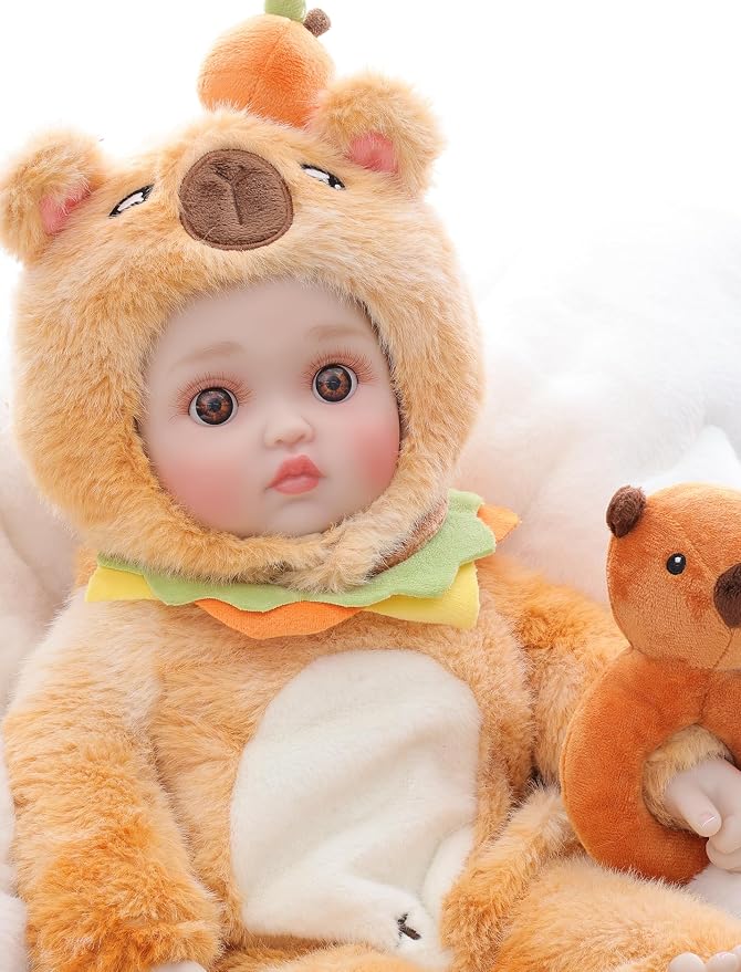 Baby Doll, 18 Inch Realistic Soft Body Baby Doll Real Life Baby Dolls with Accessories, for 3+ Year Old Girls, Pretend Play, Collection, Gift-Ready (18", Orange)