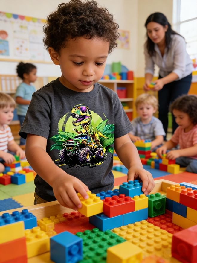 Funnycokid Toddler Boys Shirts Graphic T-Shirt Kids Short Sleeve Tees 2-7 Years