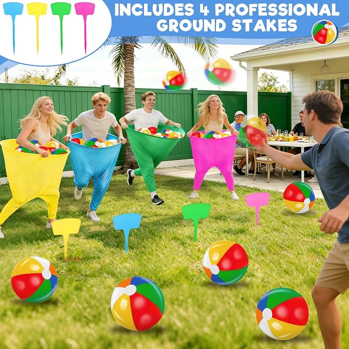 Granny Pants Yard Game Set, Granny Pants Family Party Outdoor Games with Pants Bouncy Balls Stakes Storage Bag for Large Group, Birthday Party Gift, Carnival Party Reunion Gathering