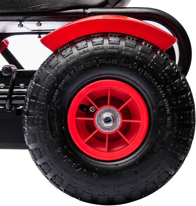 Aosom Kids Pedal Go Kart, Outdoor Ride on Toys with Adjustable Seat, Sharp Handling, Handbrake, 4 Non-Slip Rubber Wheels for Boys & Girls Aged 5-12 Years Old, Red