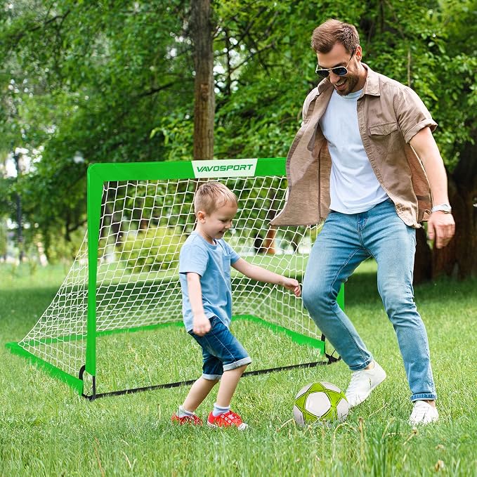 Kids Soccer Goals for Backyard Set - 2 of 4' x 3' Portable Soccer Goal Training Equipment, Pop Up Toddler Soccer Net with Soccer Ball, Soccer Set for Kids and Youth Outdoor Games, Sports, Play