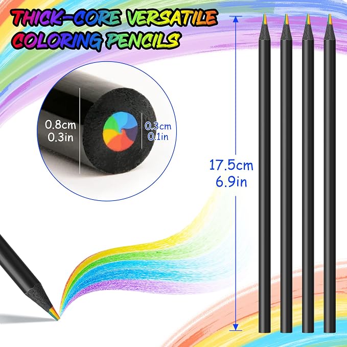 OHOME Back to School Supplies - 12 Rainbow Colored Pencils - Easter Games Crafts for kids,Art Supplies Drawing Kit for Teen Girl Gift Trendy Stuff | Stocking Stuffers
