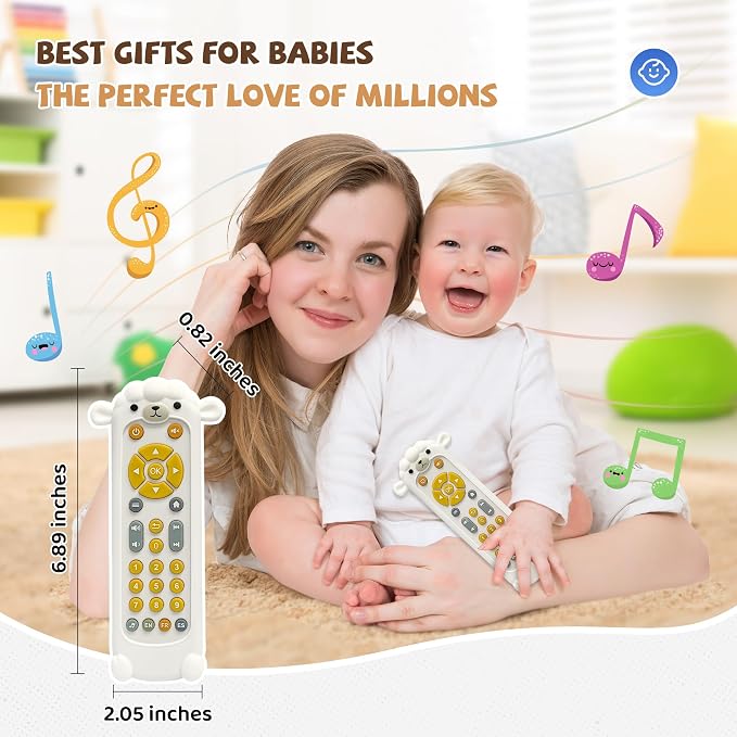 KIRALUMI Baby Remote Control Toy - Baby Musical Toys, Early Number Learning in 3 Languages (English, Spanish & French), Preschool Boys Girls Toys Gift 6, 12, 18 Months.