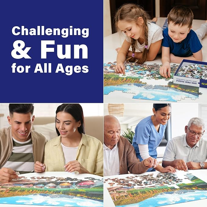 BenBen 1000 Piece Puzzle for Adults, Jigsaw Puzzles with Letters on Back, Fusine Lake, Challenging Puzzle for Game Night Home Décor