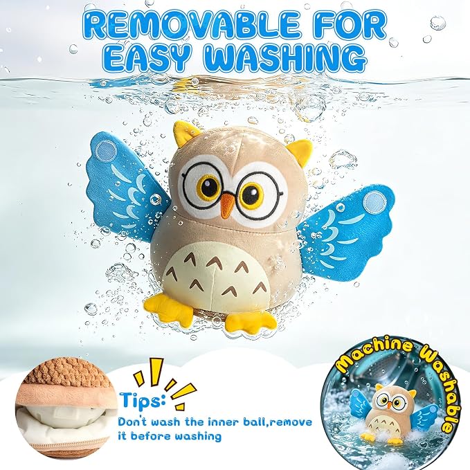 Baby Toys 6-12-18 Months, Musical Crawling Dancing Peekaboo Owl Plush Toy, 50 Songs & Recording Function, Interactive Tummy Time Sensory Toys for Toddlers, Infant Gifts for Boys Girls 1-3 Year Old