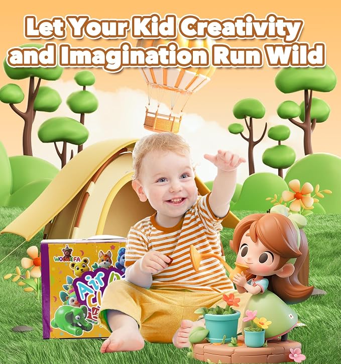 Air Dry Clay for Kids, 60 Colors Air Dry Modeling Clay, Molding Clay for Sculpting,Non-Sticky Soft, Sculpting Tools Guide, Arts Crafts for Kids Ages 8-12
