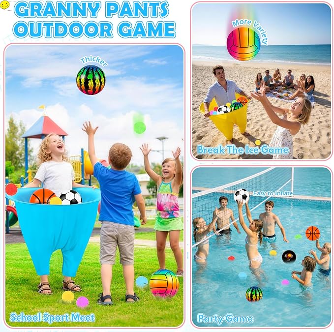 EULRGAUS Granny Pants Yard Game, Tossing Game Set with 20 Bouncy Balls & 10 Water Balls for Kids Adults, Family Outdoor Party Game for Carnival, Field Day, Reunion, Birthday Backyard & Lawn