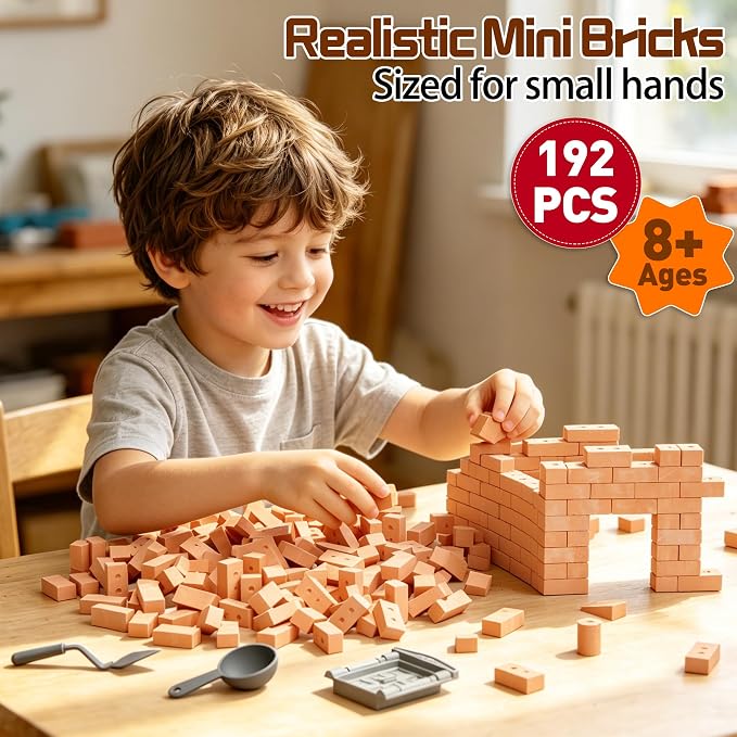 Mini House Building Kit for Kids Ages 8+, Tiny House Building Toy with Real Mini Bricks, STEM DIY Construction Set, Garden Villa Architecture Craft Gift for Boys and Girls