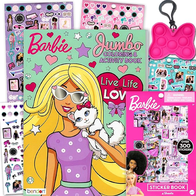Bendon Barbie Coloring Activity Book and Sticker Set for Kids