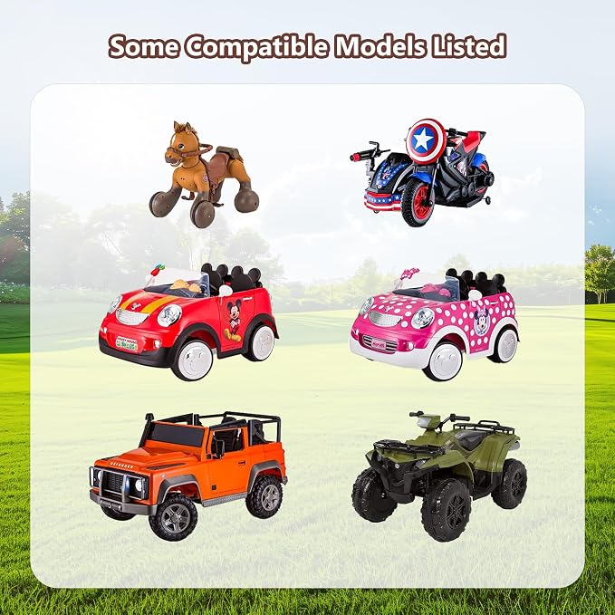 12V Battery Charger with Blue Plug for Kid Trax Ride-On Toys Compatible with Scout Pony Disney Cars Dodge Ram Mickey Minnie Rideamales Scout Pony Josie Unicorn