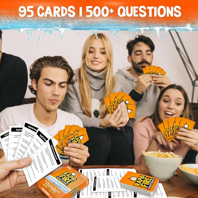 QUOKKA Icebreaker Cards with 500+ Questions - Adults Kids Family Conversation Cards Game - Break the Ice Family Game for Kids 8-12 - Perfect for Family or Adults Game Night I Travel Version