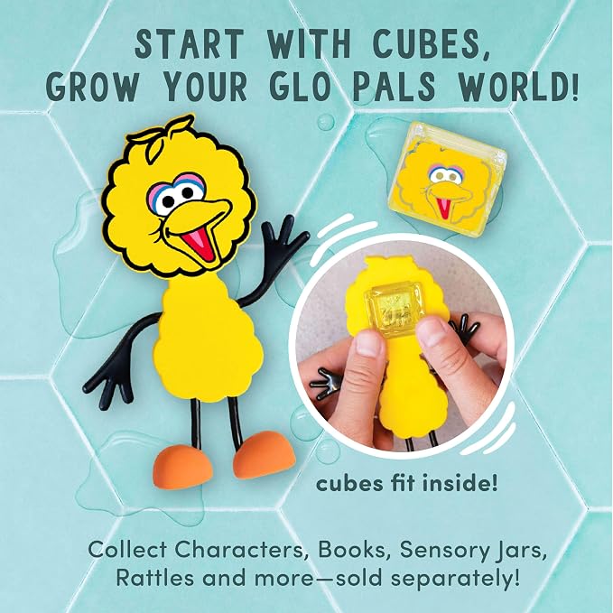 Glo Pals Water-Activated Light-Up Sensory Bath Toy Cubes for Bathtime and Sensory Play, Vibrant Light-Up Colored Cubes for Kids and Toddlers, Glows Pink, Yellow, and Blue, Pack of 12