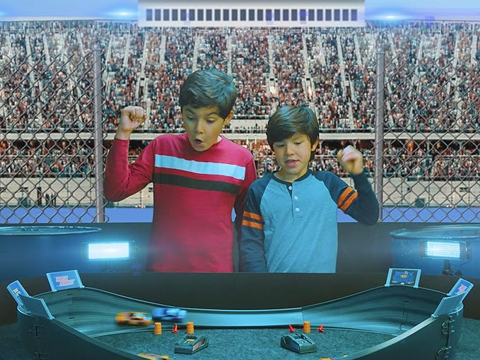 Slot Car Race Track Sets | NASCAR Crash Circuit Short Track | 2 Electric Powered Cars with Flash Chargers | Race Tracks for Kids Ages 4-8 | Car Racing Toy