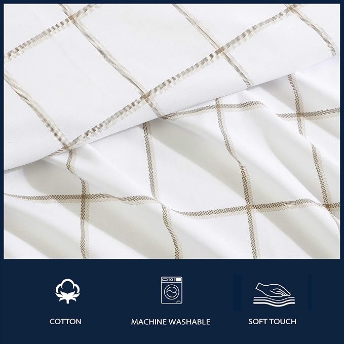 Nautica - Twin Bed Sheets, Lightweight Cotton Percale Bedding Set with Matching Pillowcase, Crisp & Cool, Dorm Essentials, Oeko-Tex Certified (Plot Beige)