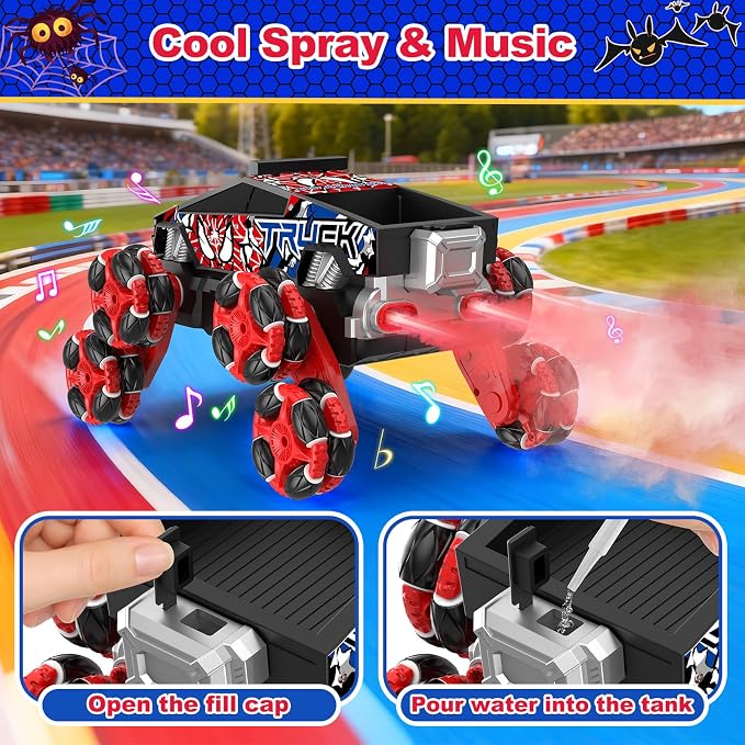 Nikuku Cool 8 Wheels Hand Controlled RC Stunt Car, Gesture Sensing Remote Control Car for Boys Age 6-13, 2.4Ghz Climbing Toys for Kid 6 7 8-10 11 12 Year Old, Christmas Birthday Gifts for Boys Girls