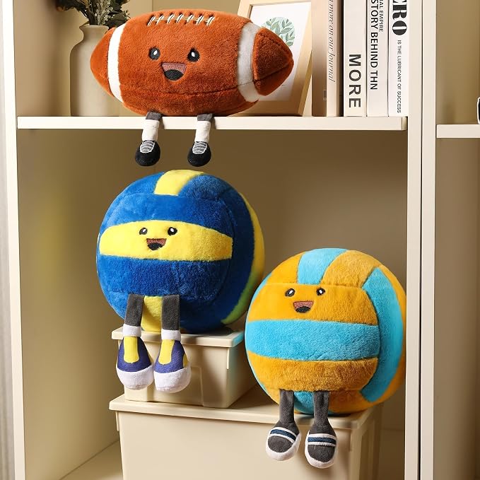 Funny Volleyball Plush with Legs – Cute Stuffed Animal Toy for Boys Girls, Volleyball Throw Pillow for Room Decor, Couch or Bed Volleyball Stuffed Animal Decor Gifts (Volleyball Pillow 11 Inch)