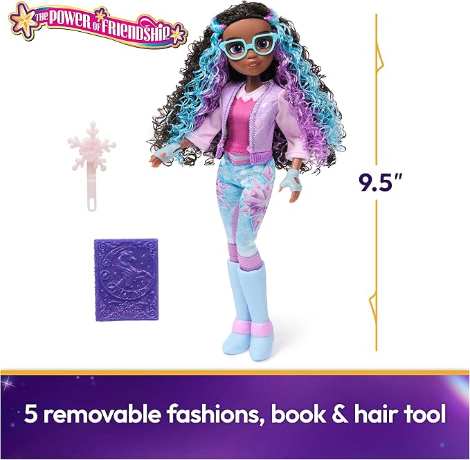 Unicorn Academy, Power of Friendship Layla with Book & 5 Fashion Accessories, 9.5”, Dolls & Unicorn Toys for Girls Ages 4 and up