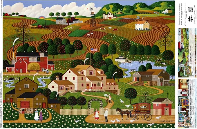 Buffalo Games Charles Wysocki - Old Homestead - 1000 Piece Jigsaw Puzzle - 26.75 x 19.75 in - Puzzles for Adults 1000 Pieces - Full Color Poster Included - Relaxing Screen Free Activity