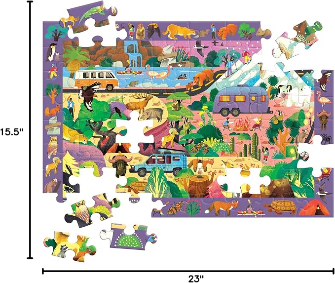 Mudpuppy The Great Outdoors — 64 Piece Search & Find Puzzle Jigsaw Puzzle Featuring Diverse Wildlife Animals and Plants and Over 40 Hidden Images to Find for Ages 4+
