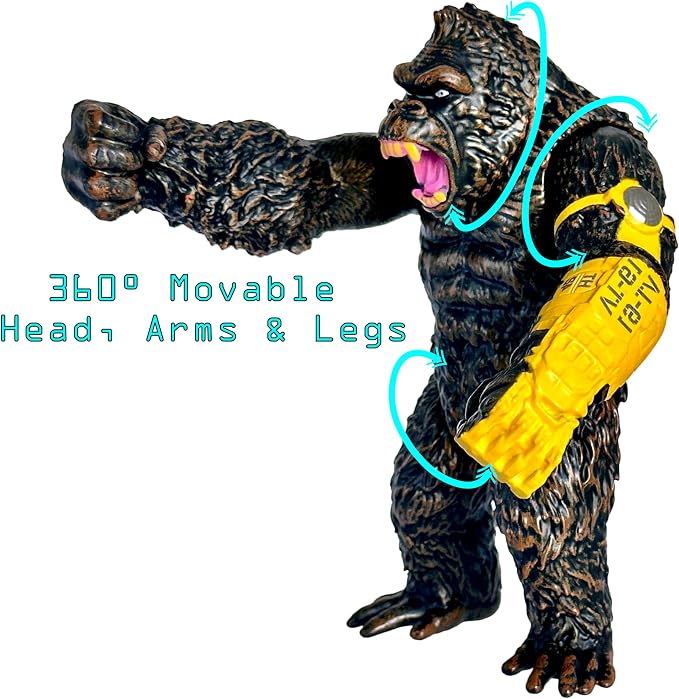 TwCare Set of 2 Mecha Monster Figure King of The Monsters vs King Kong Toys, Movable Joints Action Movie Series Soft Vinyl Toy Figures, Travel Bag Brand