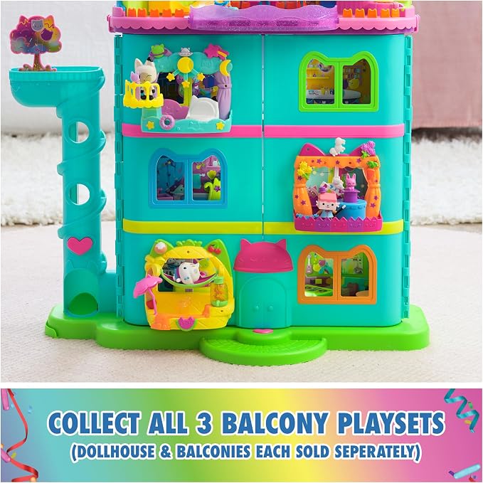 DreamWorks GABBY'S Dollhouse, Cakey’s Fruit Smoothie Balcony Playset, 8-Pcs with Toy Figures, Dollhouse Accessories & Sensory Play, Kids Toys for Girls & Boys 3+