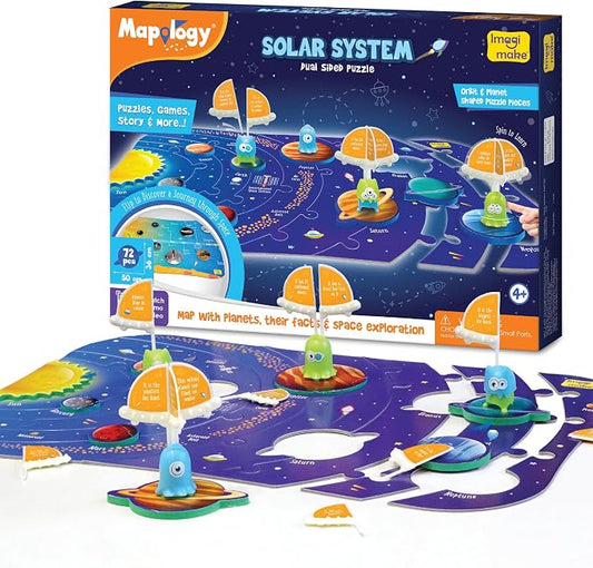 Imagimake Mapology Solar System for Kids | Educational Toys for Kids 5-7 | Space Toys | Puzzles for Boys & Girls Ages 4-8 | 6 Year Old Boy Gifts & Girl Gifts