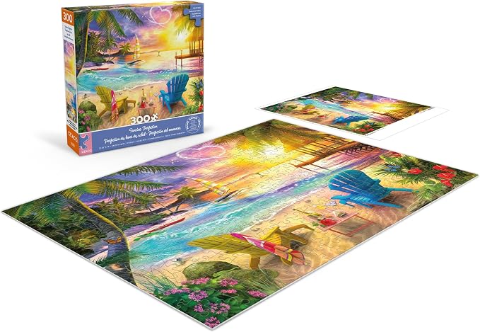 Ceaco – Sunrise Perfection - 300 Oversized Piece Jigsaw Puzzle  Large, Oversized Shapes - Great for Adults, Seniors, Family, Kids, Easy to Grip