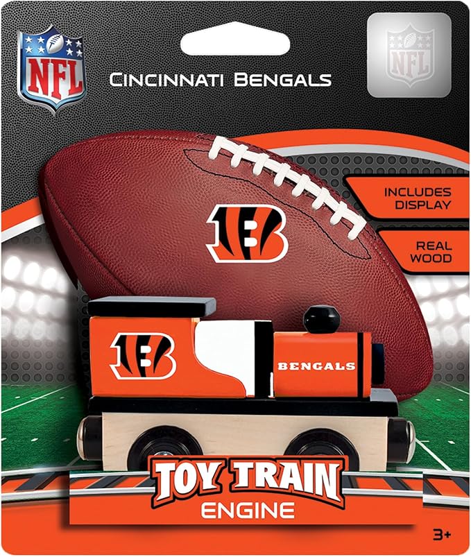 Masterpieces Kids Train Engine - Cincinnati Bengals Wooden Toy, Sports Fan Collectible