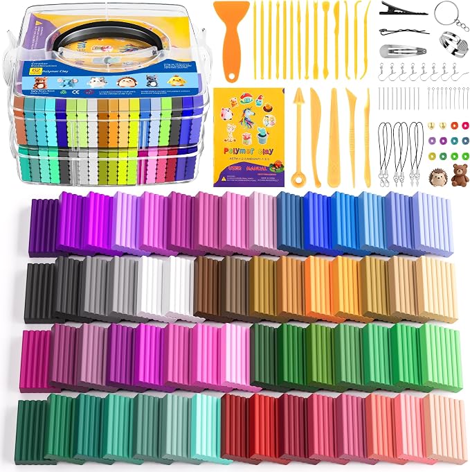 ARTpar Polymer Clay kit,62 Color Modeling Clay for Kids,Oven Bake Molding Clay,Non-Sticky DIY Starter Set with Sculpting Tools & Accessories,Art and Craft Gifts for Kids Adults
