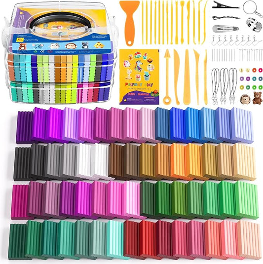 ARTpar Polymer Clay kit,62 Color Modeling Clay for Kids,Oven Bake Molding Clay,Non-Sticky DIY Starter Set with Sculpting Tools & Accessories,Art and Craft Gifts for Kids Adults