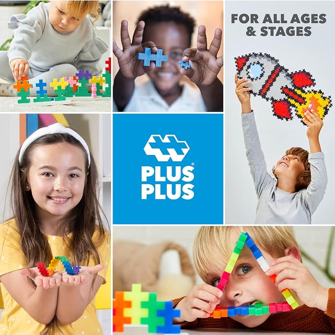 PLUS PLUS Patriotic Tube - 3D Puzzle Building Block Set, 70 Mini Interlocking Pieces, Fun Holiday Activities for Kids