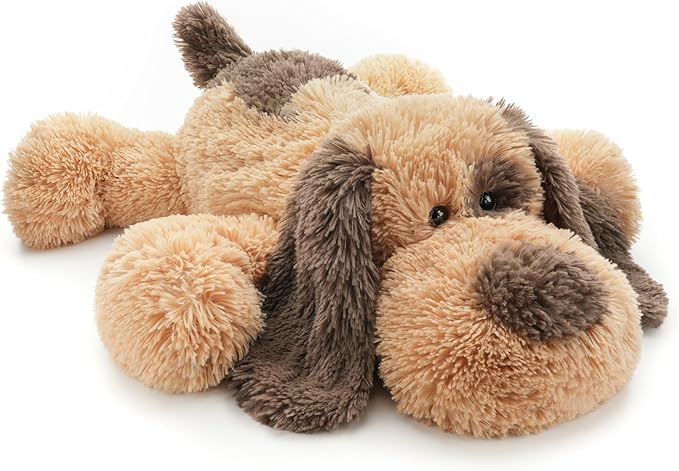 WEIGEDU Floppy Stuffed Dog Puppy Plush Toy, 20 inch, Brown | Huggable Beagle Labrador Retriever Stuffed Animal Dogs, Lying Down, Super Soft, for Kid Girl Boy Baby Christmas Birthday Gift