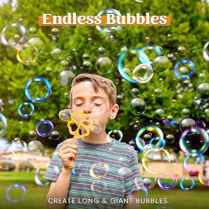 JOYIN 29 Pcs Big Bubble Wands Set, Giant Bubble Wand Bulk with Tray for Kids Outside Blowing, Toys for Summer Easter Party Favor Birthday Toddlers