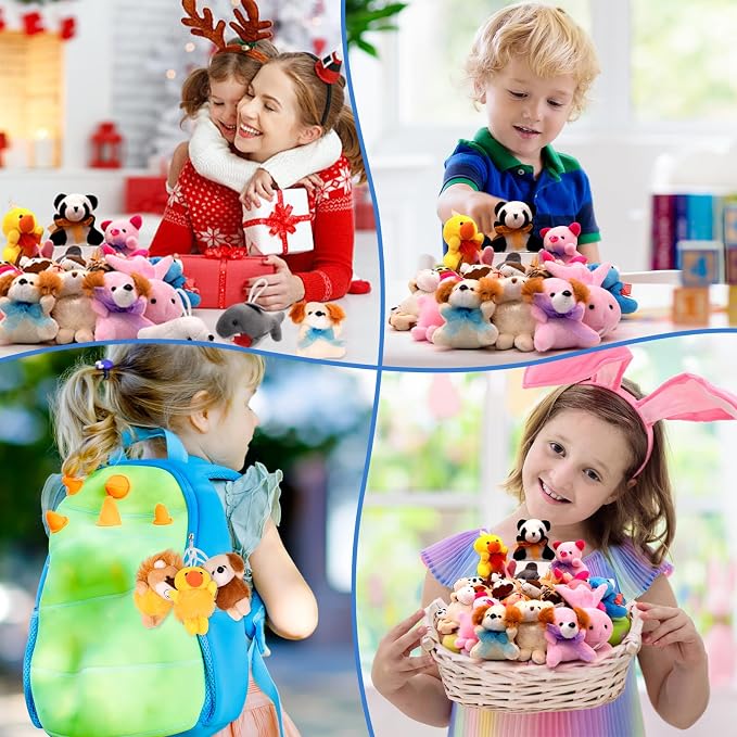 JoyRapt 48 Pack Small Sea Stuffed Animals Bulk Gifts for Kids (2.3/2"-2.5/3.5" Each), Birthday Party Favors Toys for Classroom Prizes, Goodie Bag Pinata Fillers, Carnival Treasure Box Toys (48PCS)