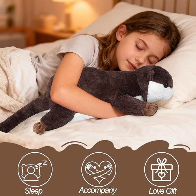 CSVBTRF Weighted Stuffed Animals, 4.1 lbs 18" Otter Plush Hugging Pillow, Weighted Otter Stuffed Animal Gifts for Kids Boys and Girls