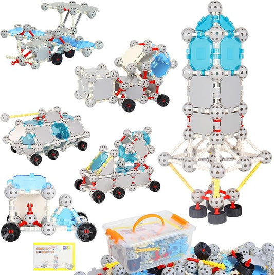 160 Pcs STEM Building Toys for Kids,Educational Engineering Blocks Kits for 4 5 6 7 8+ Year Old Boys & Girls with Storge Box,Learning Toys Sets & Birthday Gift for Toddlers