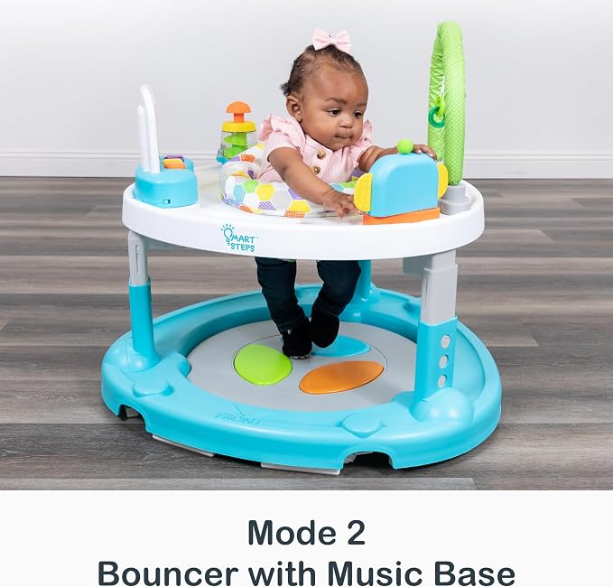 Smart Steps Bounce N’ Dance 4-in-1 Activity Center Walker, Hexagon Dots