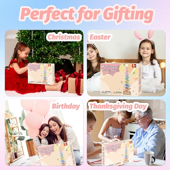 Wooden Marble Run Ball Drop Montessori Toys for Toddlers 4-8 Boys Girls Kids Wood Music Tree Marble Ball Run Game 3-5 8-12 Years Old Learning Color Sorting Sensory Toys Birthday Gift (Height: 28")