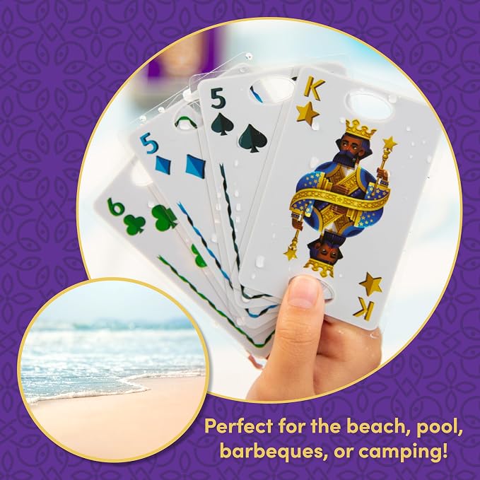 Five Crowns Waterproof Cards Games – Pool, Summer Toys, Pool Games, Family Game Night, The Game isn’t Over Until The Kings Go Wild!, 5 Suited Rummy Style Card Game, Ages 8+