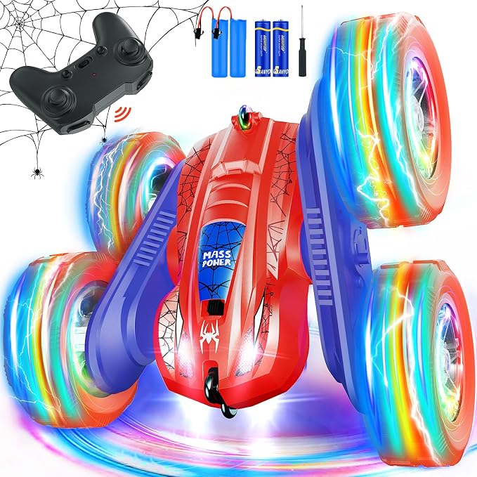 HarworLife Spider Remote Control Car for Boys 4-7, Double-Sided Driving 360° Flips 4WD with Bright Lights for Kids, Fun Outdoor Toys Gifts for Kids Boys Birthday or Christmas Age 4 5 6 7 8 Year Old
