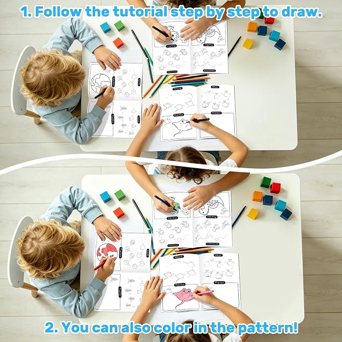 Elfew 6 Pack How to Draw Books for Kids, Small Coloring Books for Kids Ages 4-8, Activity Books for Kid,192 Cute Step-by-Step Drawing Stuff, Birthday Gift for Boys and Girls