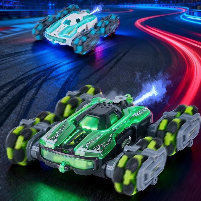 NEXBOX 8WD Remote Control Car Toys for Kids, Gesture Sensing RC Stunt Truck | Birthday Gifts, Great for Boys Age 6-12, Cool Toys with Lights Music Spray, Transformable & Durable