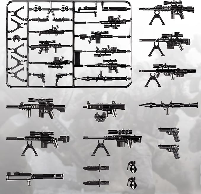 83 Pcs Toy Soldiers Figures US Army Battle Toy Set - Weapons Pack Military Weapon Battle Building Blocks Compatible with Major Brand, 3 Years Old and up