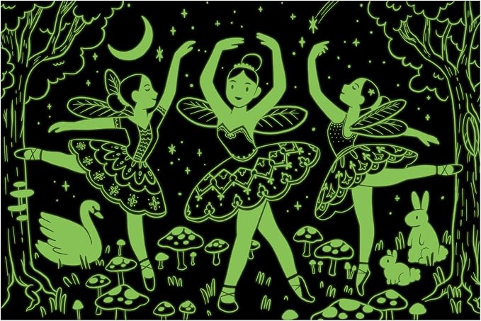 Mudpuppy Moonlight Ballet – 100 Piece Glow in The Dark Jigsaw Puzzle with a Stage Performance Scene of Dancers and Hidden Forest Details in The Dark