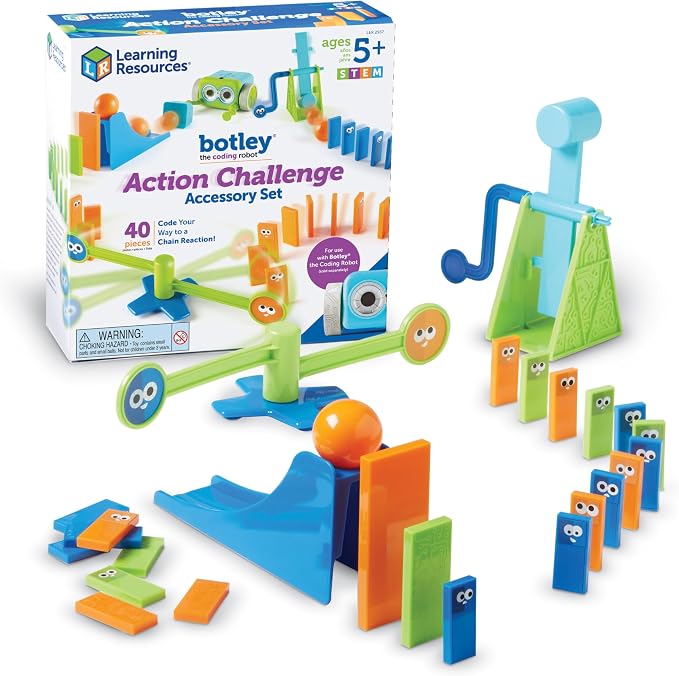Learning Resources Botley Coding Robot Kit Action Challenge Set, Chain Reaction Game STEM Robot Accessory Pack for Coding Robots for Kids Ages 5 and Up