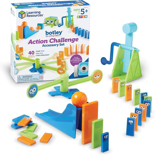 Learning Resources Botley Coding Robot Kit Action Challenge Set, Chain Reaction Game STEM Robot Accessory Pack for Coding Robots for Kids Ages 5 and Up