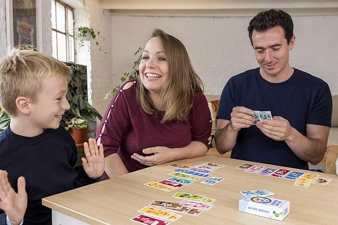 Helvetiq Oh, My Socks Card Game -Fast-Paced Sock Matching & Set Collection Strategy Game for Families and Friends, Fun for Kids & Adults, Ages 6+, 2-5 Players, 15 Minute Playtime