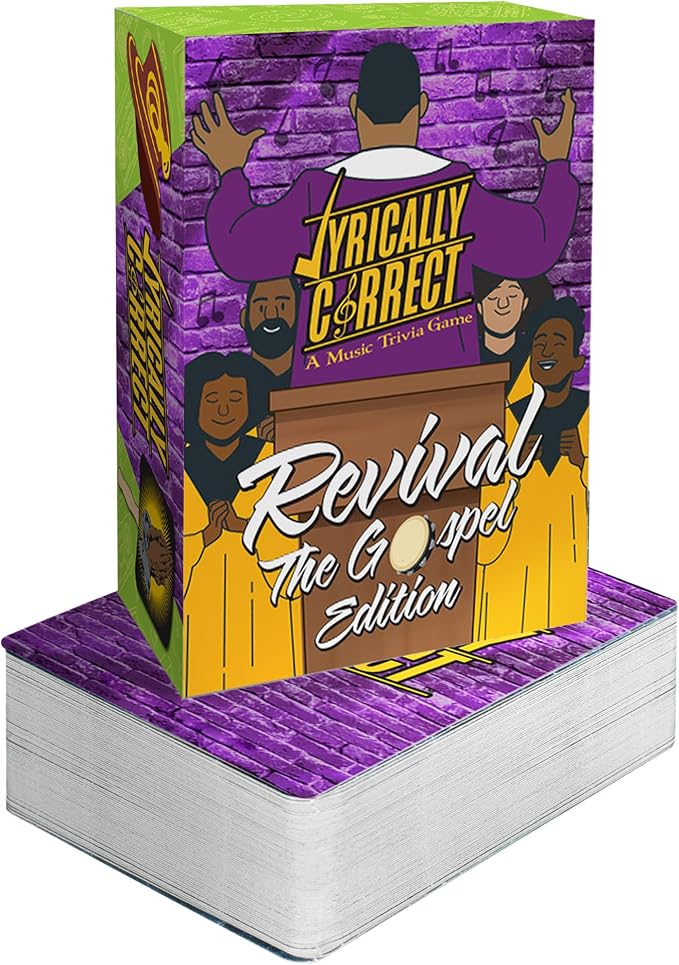 Lyrically Correct Revival: The Gospel Edition – Gospel Music Trivia Card Game for Adults & Families | Church Gatherings, Fellowship & Family Game Night