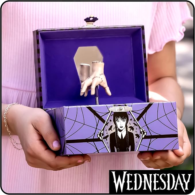 Wednesday Jewelry Box for Girls Musical Jewelry Box with Spinning Figurine, Wednesday Addams Toys for Kids Ages 3-5