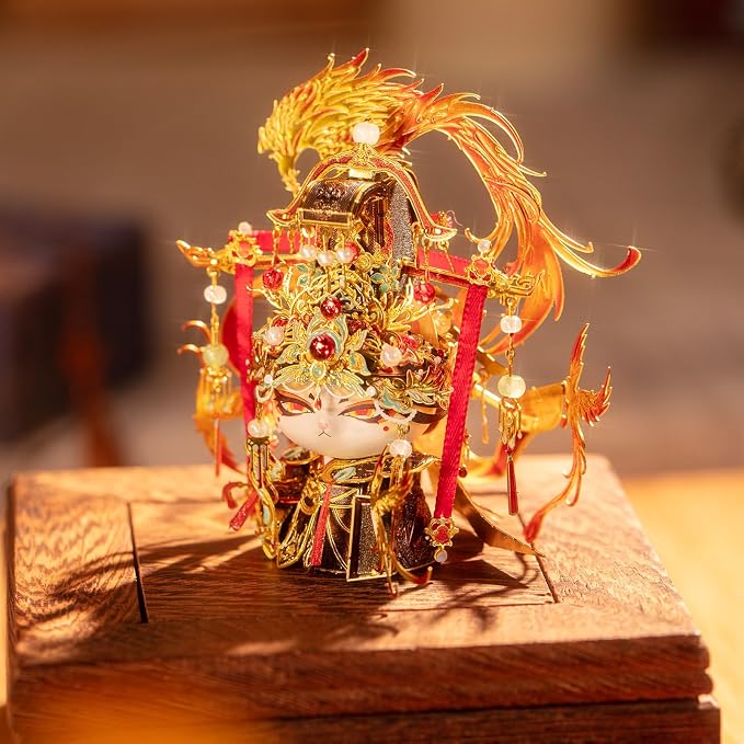 MU 3D Metal Puzzles for Adult Building Miyue Empress Dowager Kitten Kitty, Cat Themed Metal Models Kits Miniature Build, Assembling DIY Sets Hobby Birthday New Year Gifts Home Desk Office Decor